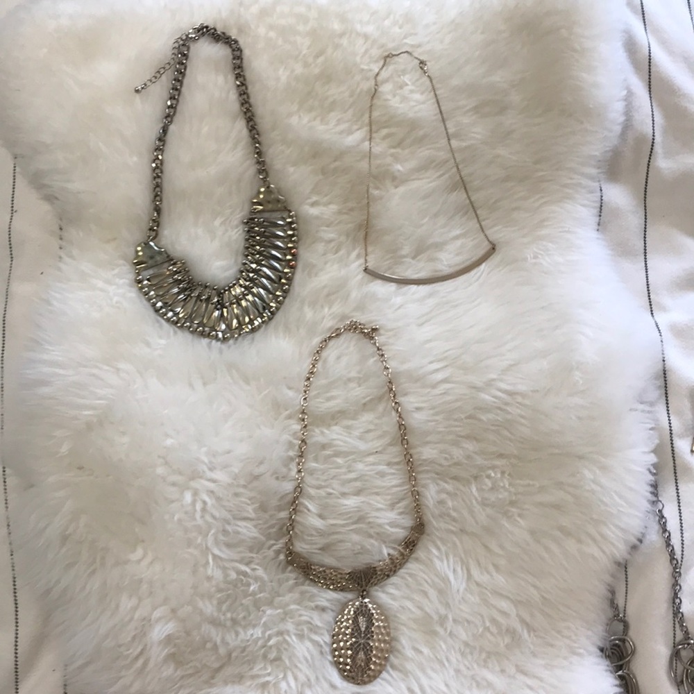 Set of 3 - Gold Statement Necklaces